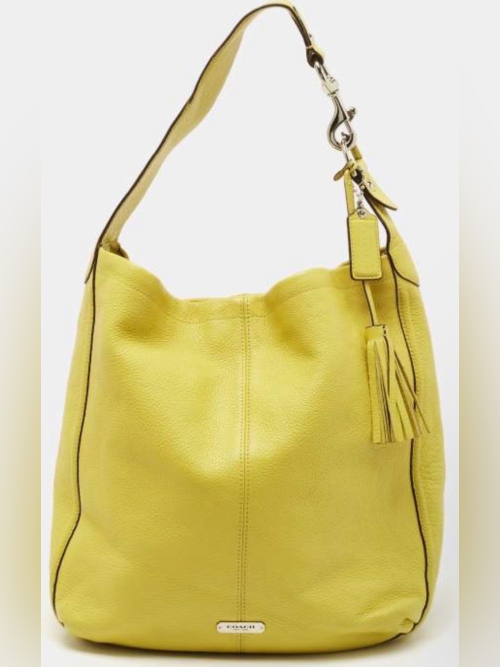 Coach EUC Avery Yellow Leather Hobo Bag with Tassel